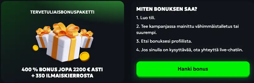 SpinMills tervetuliaisbonus